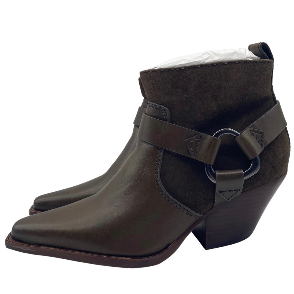 Vince Camuto Boots Nenanie Brown Leather Harness Ankle Western Moto Boho New - Picture 10 of 10